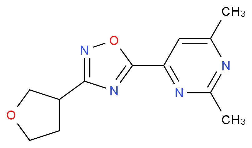 2,4-dimethyl-6-[3-(tetrahydrofuran-3-yl)-1,2,4-oxadiazol-5-yl]pyrimidine_Molecular_structure_CAS_)
