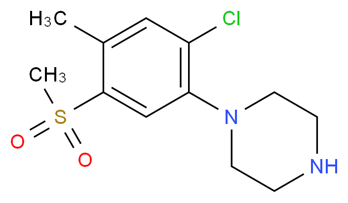 1-[2-(Chloro-4-methyl-5-(methylsulphonyl)phenyl]piperazine_Molecular_structure_CAS_)