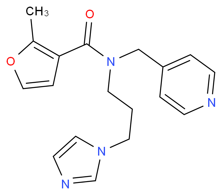 N-[3-(1H-imidazol-1-yl)propyl]-2-methyl-N-(pyridin-4-ylmethyl)-3-furamide_Molecular_structure_CAS_)