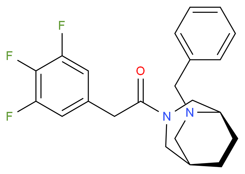 (1R*,5R*)-6-benzyl-3-[(3,4,5-trifluorophenyl)acetyl]-3,6-diazabicyclo[3.2.2]nonane_Molecular_structure_CAS_)