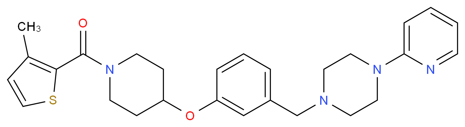 1-[3-({1-[(3-methyl-2-thienyl)carbonyl]-4-piperidinyl}oxy)benzyl]-4-(2-pyridinyl)piperazine_Molecular_structure_CAS_)