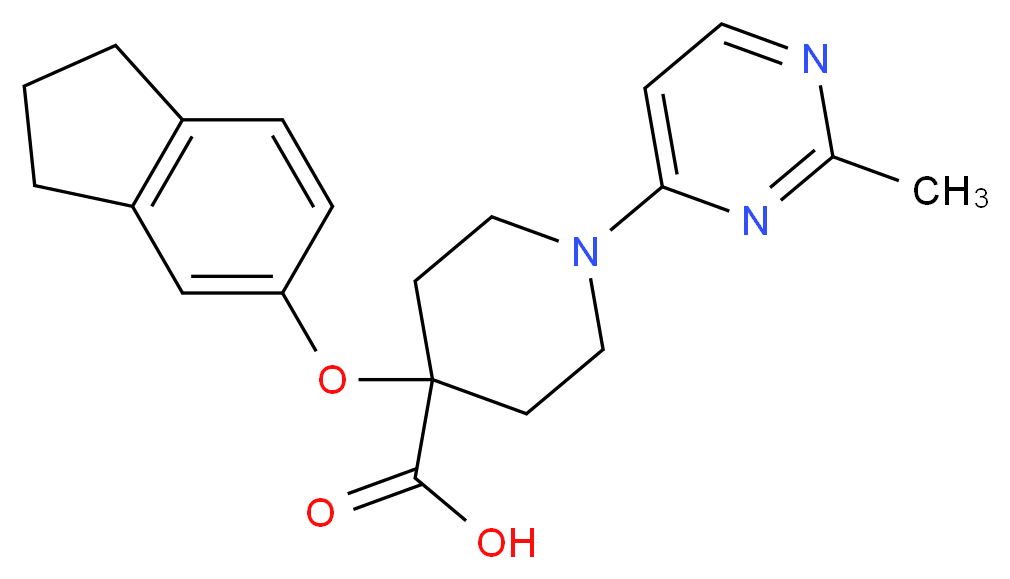 4-(2,3-dihydro-1H-inden-5-yloxy)-1-(2-methylpyrimidin-4-yl)piperidine-4-carboxylic acid_Molecular_structure_CAS_)