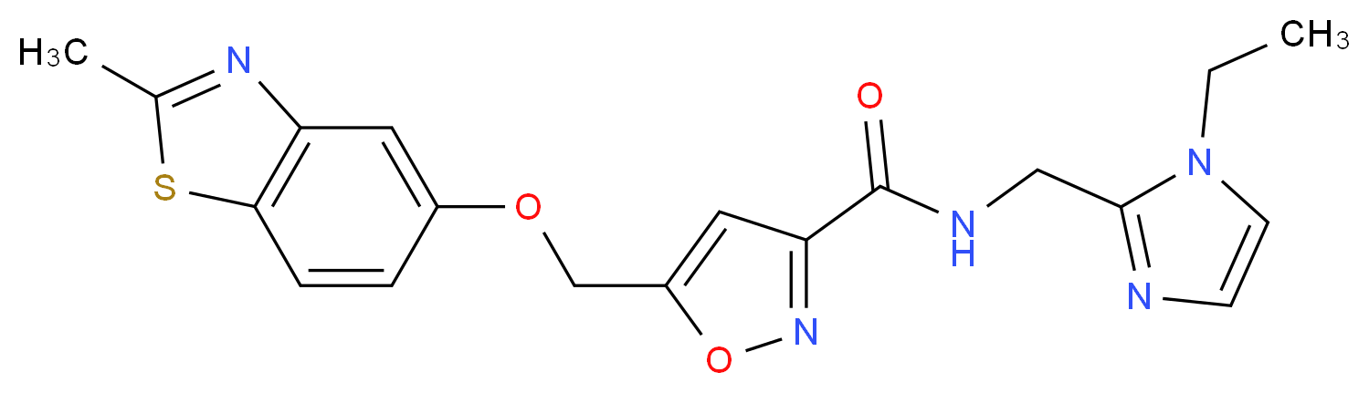 N-[(1-ethyl-1H-imidazol-2-yl)methyl]-5-{[(2-methyl-1,3-benzothiazol-5-yl)oxy]methyl}-3-isoxazolecarboxamide_Molecular_structure_CAS_)