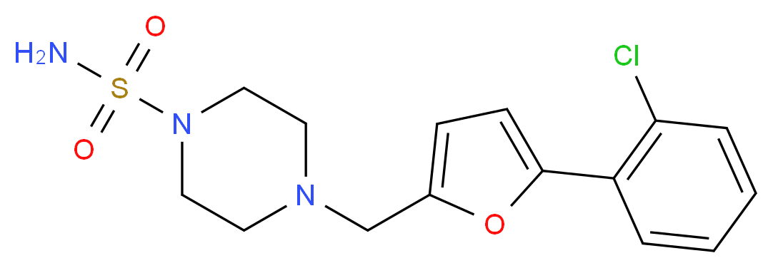 4-{[5-(2-chlorophenyl)-2-furyl]methyl}piperazine-1-sulfonamide_Molecular_structure_CAS_)