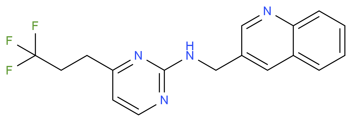 N-(quinolin-3-ylmethyl)-4-(3,3,3-trifluoropropyl)pyrimidin-2-amine_Molecular_structure_CAS_)