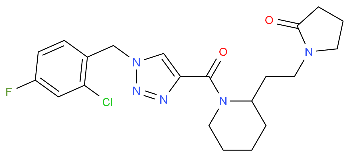 1-[2-(1-{[1-(2-chloro-4-fluorobenzyl)-1H-1,2,3-triazol-4-yl]carbonyl}-2-piperidinyl)ethyl]-2-pyrrolidinone_Molecular_structure_CAS_)