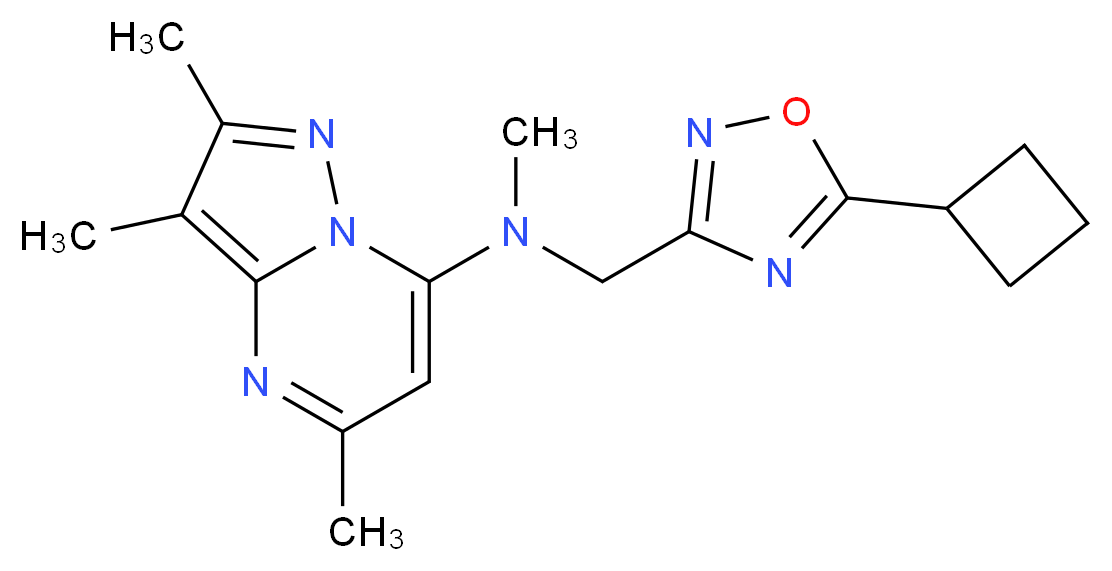 N-[(5-cyclobutyl-1,2,4-oxadiazol-3-yl)methyl]-N,2,3,5-tetramethylpyrazolo[1,5-a]pyrimidin-7-amine_Molecular_structure_CAS_)