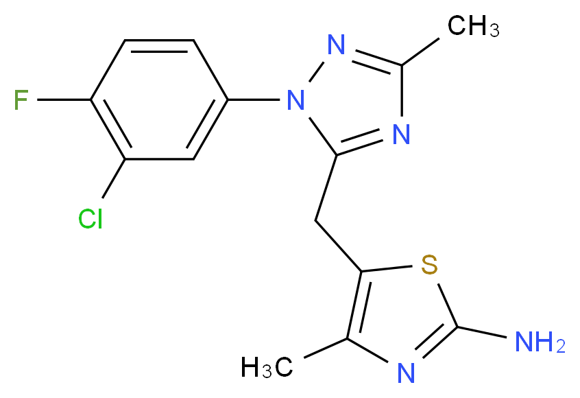 5-{[1-(3-chloro-4-fluorophenyl)-3-methyl-1H-1,2,4-triazol-5-yl]methyl}-4-methyl-1,3-thiazol-2-amine_Molecular_structure_CAS_)