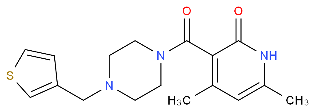 4,6-dimethyl-3-{[4-(3-thienylmethyl)-1-piperazinyl]carbonyl}-2(1H)-pyridinone_Molecular_structure_CAS_)