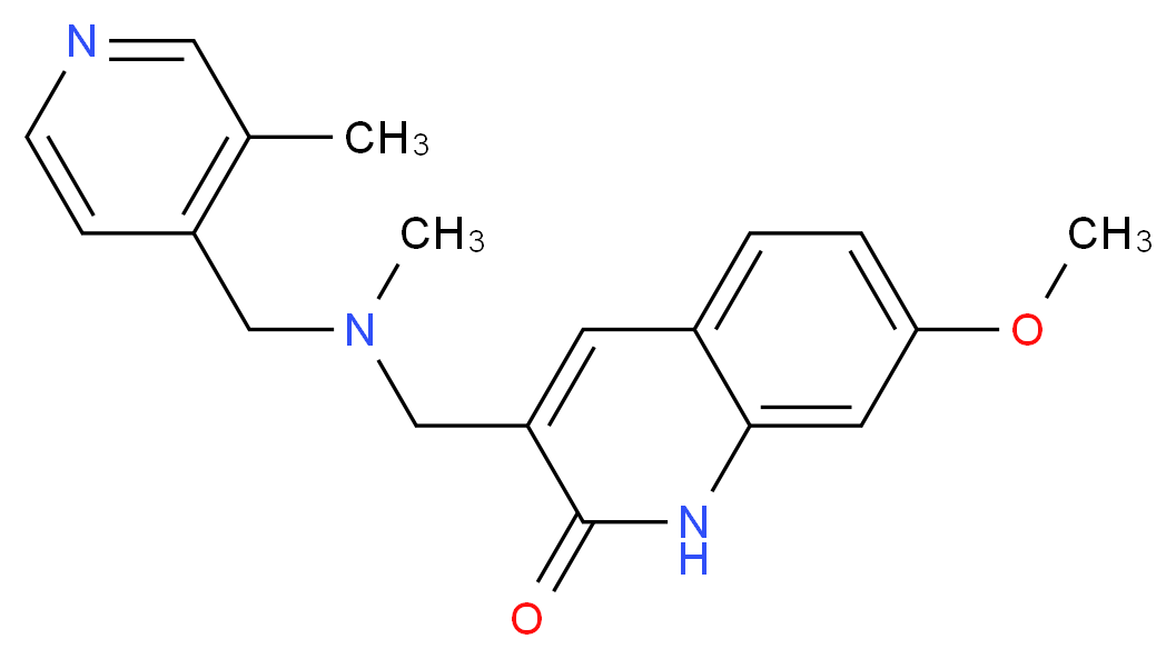 7-methoxy-3-({methyl[(3-methylpyridin-4-yl)methyl]amino}methyl)quinolin-2(1H)-one_Molecular_structure_CAS_)