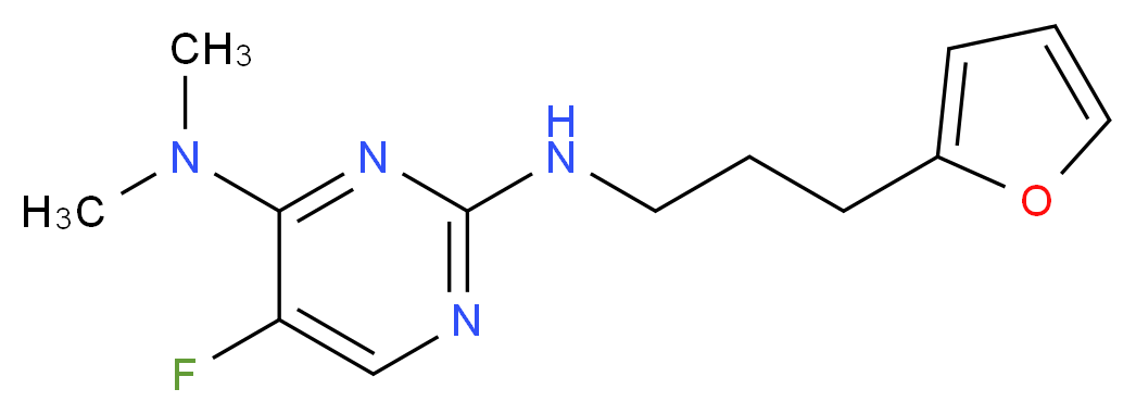 5-fluoro-N~2~-[3-(2-furyl)propyl]-N~4~,N~4~-dimethylpyrimidine-2,4-diamine_Molecular_structure_CAS_)