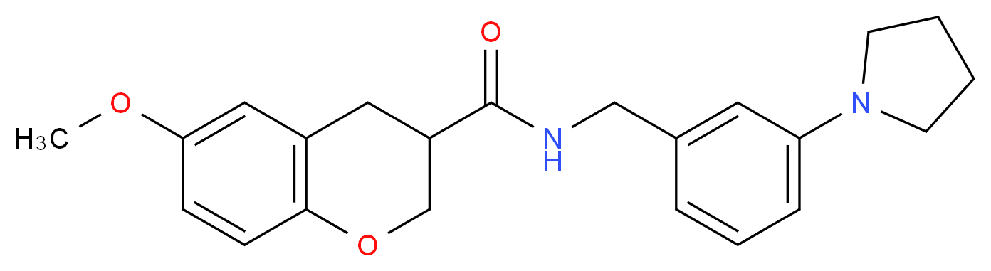6-methoxy-N-[3-(1-pyrrolidinyl)benzyl]-3-chromanecarboxamide_Molecular_structure_CAS_)