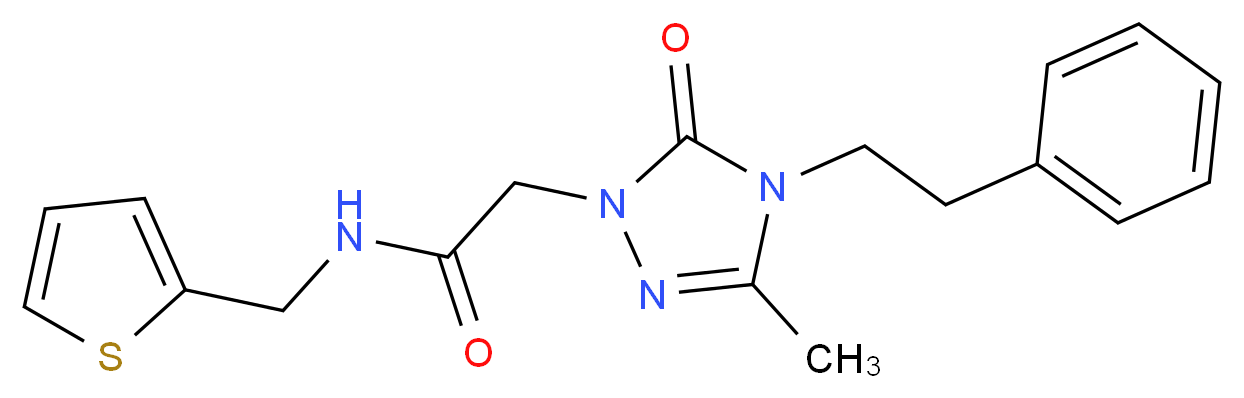 2-[3-methyl-5-oxo-4-(2-phenylethyl)-4,5-dihydro-1H-1,2,4-triazol-1-yl]-N-(2-thienylmethyl)acetamide_Molecular_structure_CAS_)