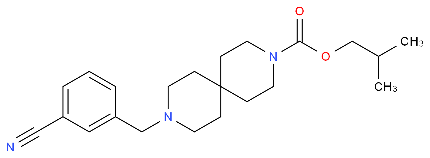 isobutyl 9-(3-cyanobenzyl)-3,9-diazaspiro[5.5]undecane-3-carboxylate_Molecular_structure_CAS_)