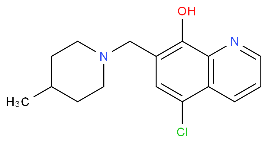 5-Chloro-7-[(4-methylpiperidin-1-yl)methyl]quinolin-8-ol_Molecular_structure_CAS_)