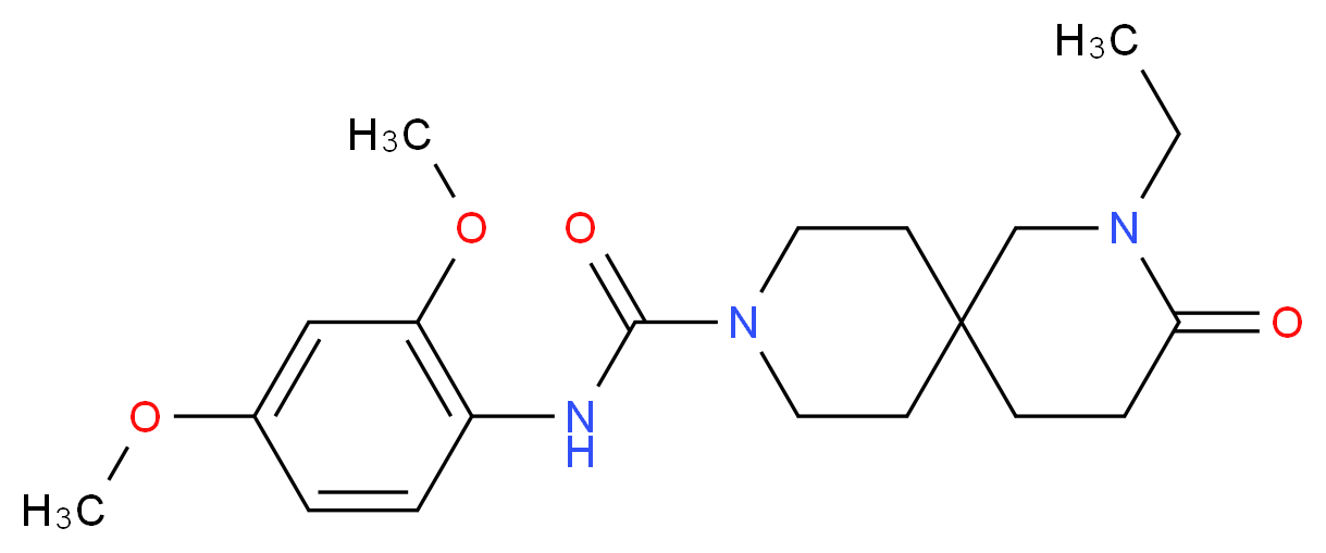 N-(2,4-dimethoxyphenyl)-2-ethyl-3-oxo-2,9-diazaspiro[5.5]undecane-9-carboxamide_Molecular_structure_CAS_)