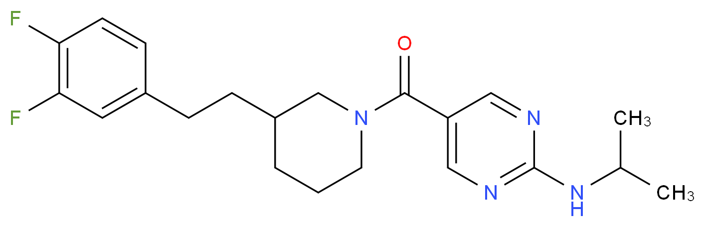 5-({3-[2-(3,4-difluorophenyl)ethyl]-1-piperidinyl}carbonyl)-N-isopropyl-2-pyrimidinamine_Molecular_structure_CAS_)