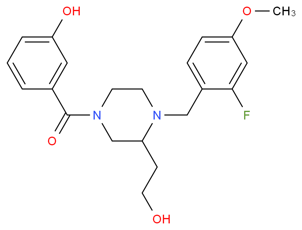 3-{[4-(2-fluoro-4-methoxybenzyl)-3-(2-hydroxyethyl)-1-piperazinyl]carbonyl}phenol_Molecular_structure_CAS_)