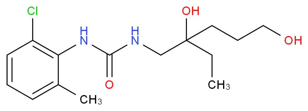 N-(2-chloro-6-methylphenyl)-N'-(2-ethyl-2,5-dihydroxypentyl)urea_Molecular_structure_CAS_)