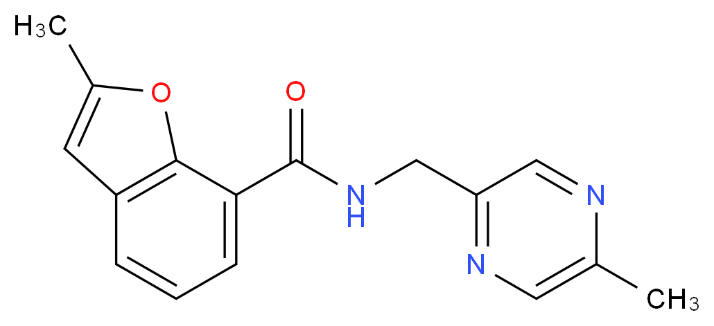 2-methyl-N-[(5-methyl-2-pyrazinyl)methyl]-1-benzofuran-7-carboxamide_Molecular_structure_CAS_)