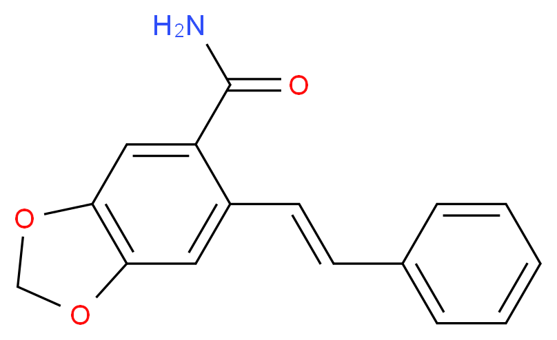 6-[(E)-2-phenylvinyl]-1,3-benzodioxole-5-carboxamide_Molecular_structure_CAS_)