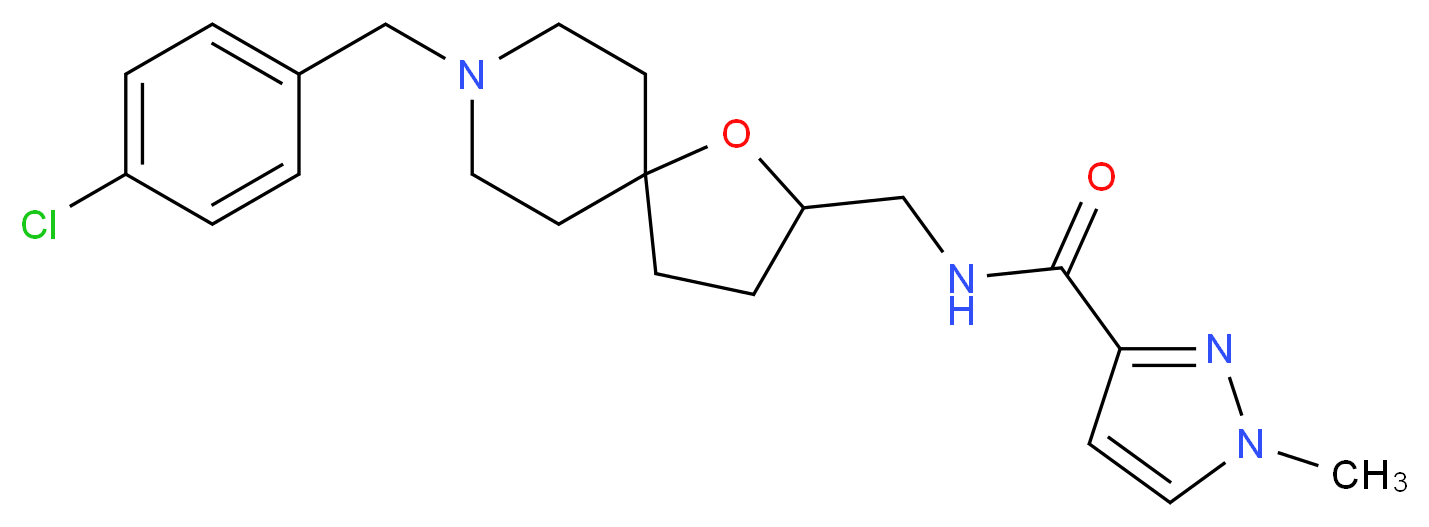 N-{[8-(4-chlorobenzyl)-1-oxa-8-azaspiro[4.5]dec-2-yl]methyl}-1-methyl-1H-pyrazole-3-carboxamide_Molecular_structure_CAS_)