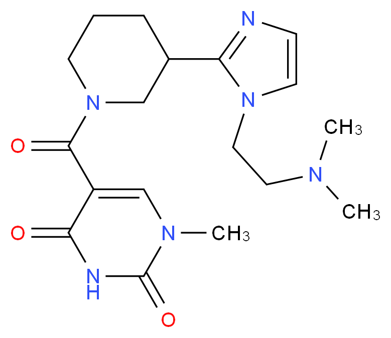 5-[(3-{1-[2-(dimethylamino)ethyl]-1H-imidazol-2-yl}-1-piperidinyl)carbonyl]-1-methyl-2,4(1H,3H)-pyrimidinedione_Molecular_structure_CAS_)