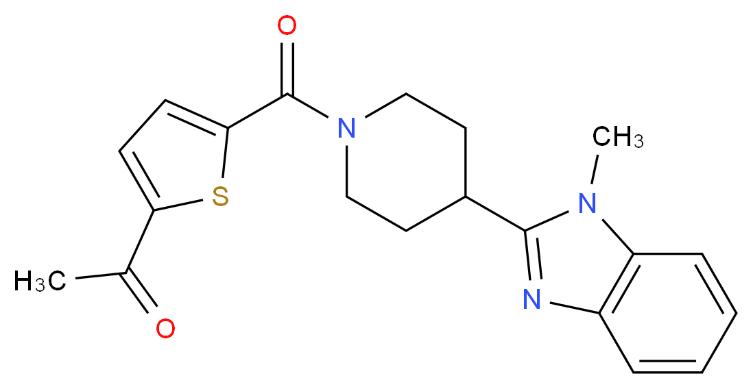 1-(5-{[4-(1-methyl-1H-benzimidazol-2-yl)-1-piperidinyl]carbonyl}-2-thienyl)ethanone_Molecular_structure_CAS_)