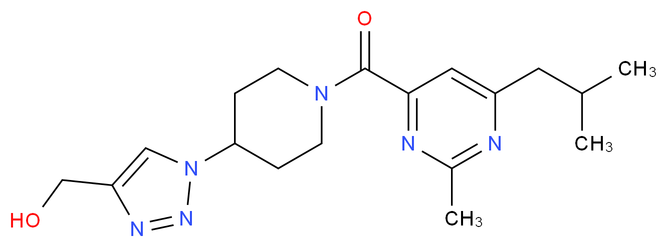 (1-{1-[(6-isobutyl-2-methylpyrimidin-4-yl)carbonyl]piperidin-4-yl}-1H-1,2,3-triazol-4-yl)methanol_Molecular_structure_CAS_)