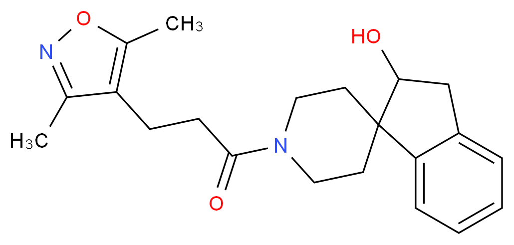 1'-[3-(3,5-dimethylisoxazol-4-yl)propanoyl]-2,3-dihydrospiro[indene-1,4'-piperidin]-2-ol_Molecular_structure_CAS_)