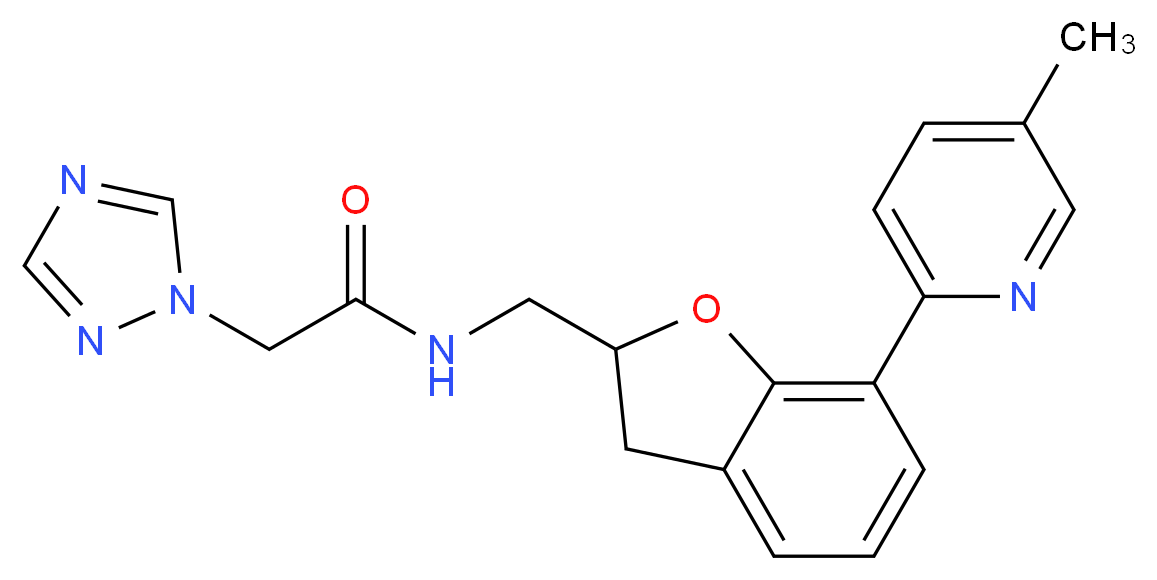 N-{[7-(5-methyl-2-pyridinyl)-2,3-dihydro-1-benzofuran-2-yl]methyl}-2-(1H-1,2,4-triazol-1-yl)acetamide_Molecular_structure_CAS_)