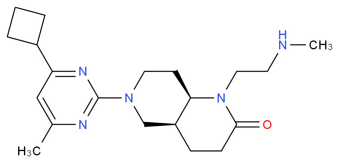 (4aS*,8aR*)-6-(4-cyclobutyl-6-methylpyrimidin-2-yl)-1-[2-(methylamino)ethyl]octahydro-1,6-naphthyridin-2(1H)-one_Molecular_structure_CAS_)
