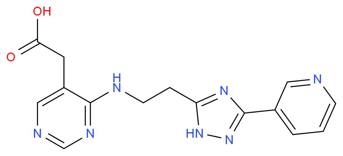 (4-{[2-(3-pyridin-3-yl-1H-1,2,4-triazol-5-yl)ethyl]amino}pyrimidin-5-yl)acetic acid_Molecular_structure_CAS_)