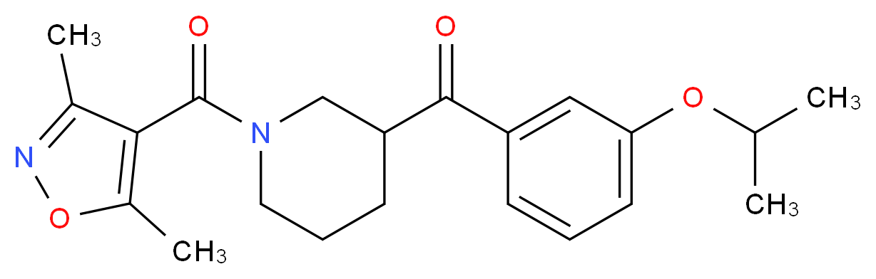 {1-[(3,5-dimethyl-4-isoxazolyl)carbonyl]-3-piperidinyl}(3-isopropoxyphenyl)methanone_Molecular_structure_CAS_)