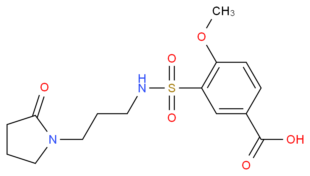 4-methoxy-3-({[3-(2-oxopyrrolidin-1-yl)propyl]amino}sulfonyl)benzoic acid_Molecular_structure_CAS_)