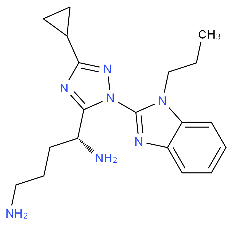 (1R)-1-[3-cyclopropyl-1-(1-propyl-1H-benzimidazol-2-yl)-1H-1,2,4-triazol-5-yl]butane-1,4-diamine_Molecular_structure_CAS_)
