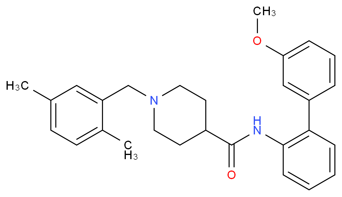 1-(2,5-dimethylbenzyl)-N-(3'-methoxy-2-biphenylyl)-4-piperidinecarboxamide_Molecular_structure_CAS_)