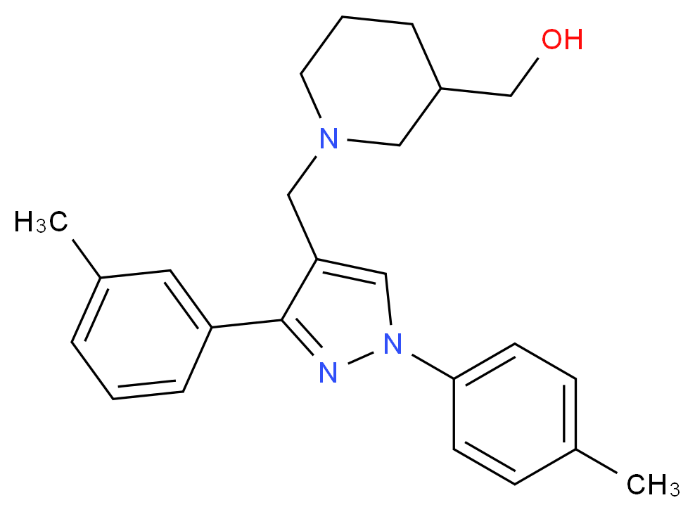 (1-{[3-(3-methylphenyl)-1-(4-methylphenyl)-1H-pyrazol-4-yl]methyl}-3-piperidinyl)methanol_Molecular_structure_CAS_)