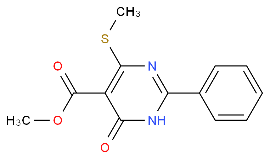 methyl 4-(methylthio)-6-oxo-2-phenyl-1,6-dihydropyrimidine-5-carboxylate_Molecular_structure_CAS_87693-90-1)