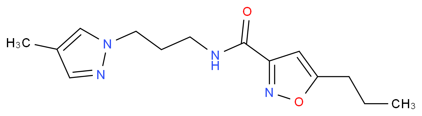 N-[3-(4-methyl-1H-pyrazol-1-yl)propyl]-5-propyl-3-isoxazolecarboxamide_Molecular_structure_CAS_)