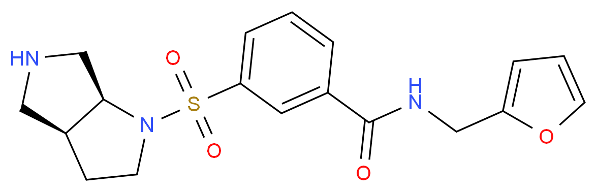 N-(2-furylmethyl)-3-[(3aS*,6aS*)-hexahydropyrrolo[3,4-b]pyrrol-1(2H)-ylsulfonyl]benzamide_Molecular_structure_CAS_)