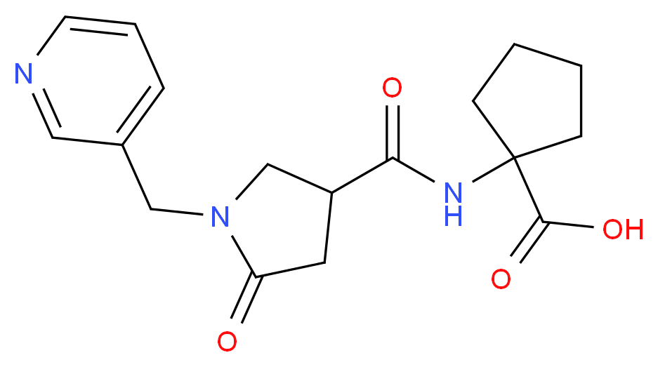 1-({[5-oxo-1-(3-pyridinylmethyl)-3-pyrrolidinyl]carbonyl}amino)cyclopentanecarboxylic acid_Molecular_structure_CAS_)
