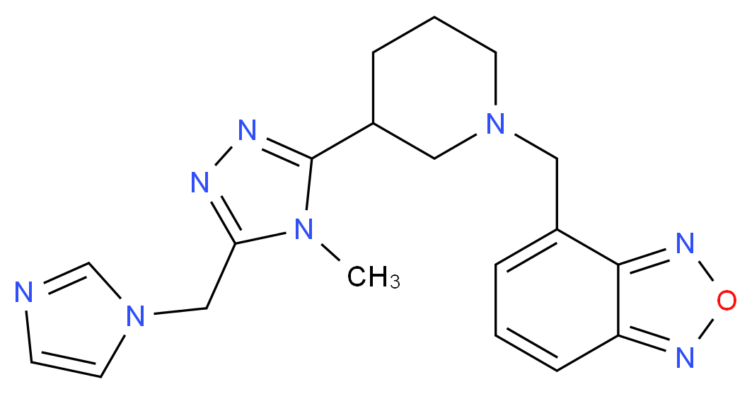 4-({3-[5-(1H-imidazol-1-ylmethyl)-4-methyl-4H-1,2,4-triazol-3-yl]piperidin-1-yl}methyl)-2,1,3-benzoxadiazole_Molecular_structure_CAS_)