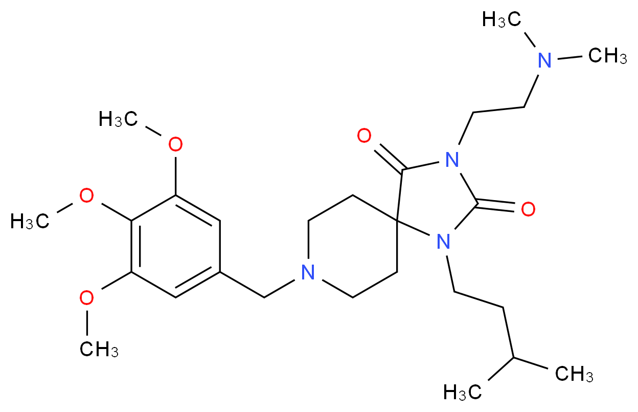 3-[2-(dimethylamino)ethyl]-1-(3-methylbutyl)-8-(3,4,5-trimethoxybenzyl)-1,3,8-triazaspiro[4.5]decane-2,4-dione_Molecular_structure_CAS_)
