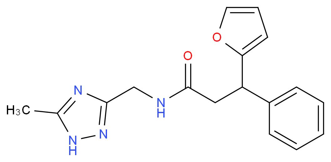 3-(2-furyl)-N-[(5-methyl-1H-1,2,4-triazol-3-yl)methyl]-3-phenylpropanamide_Molecular_structure_CAS_)