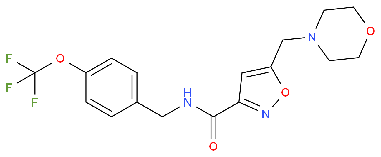 5-(4-morpholinylmethyl)-N-[4-(trifluoromethoxy)benzyl]-3-isoxazolecarboxamide_Molecular_structure_CAS_)