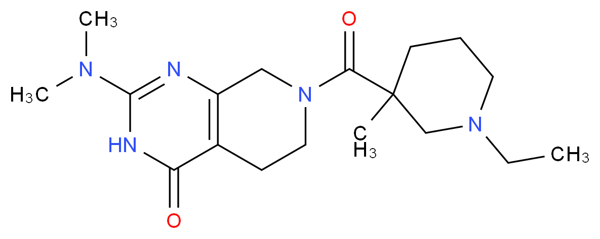 2-(dimethylamino)-7-[(1-ethyl-3-methylpiperidin-3-yl)carbonyl]-5,6,7,8-tetrahydropyrido[3,4-d]pyrimidin-4(3H)-one_Molecular_structure_CAS_)