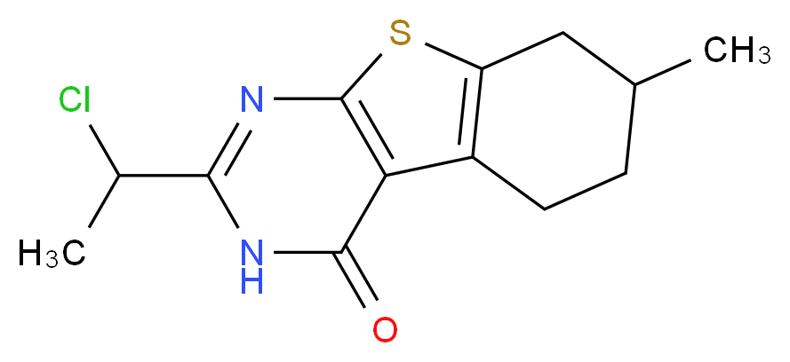 2-(1-chloroethyl)-7-methyl-5,6,7,8-tetrahydro[1]benzothieno[2,3-d]pyrimidin-4(3H)-one_Molecular_structure_CAS_)