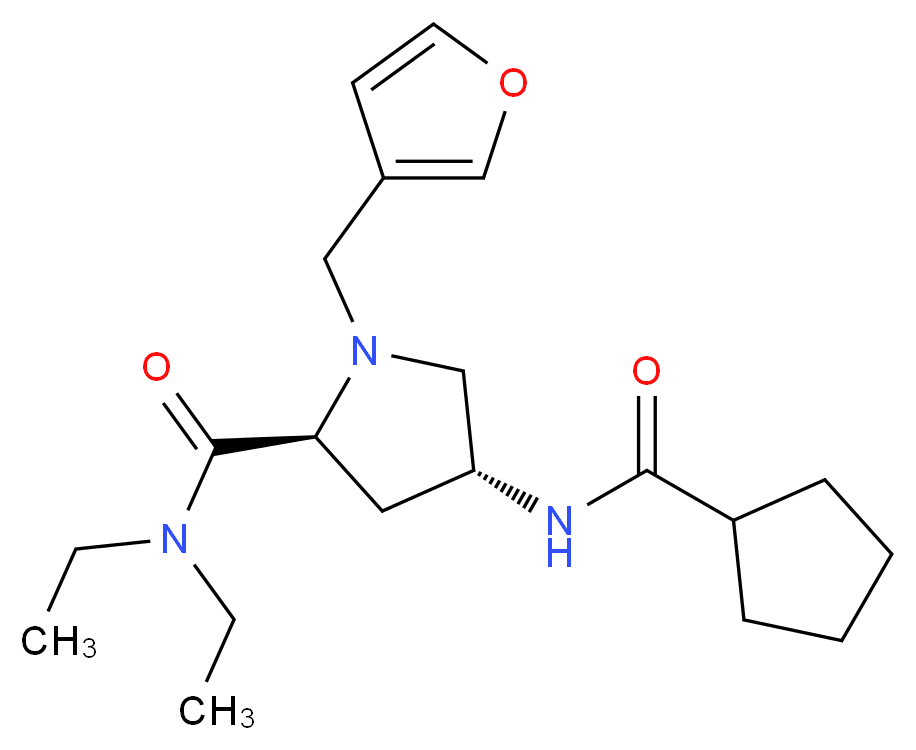 (4R)-4-[(cyclopentylcarbonyl)amino]-N,N-diethyl-1-(3-furylmethyl)-L-prolinamide_Molecular_structure_CAS_)
