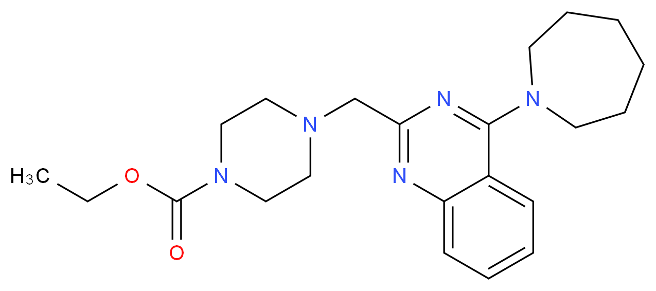ethyl 4-{[4-(1-azepanyl)-2-quinazolinyl]methyl}-1-piperazinecarboxylate_Molecular_structure_CAS_)